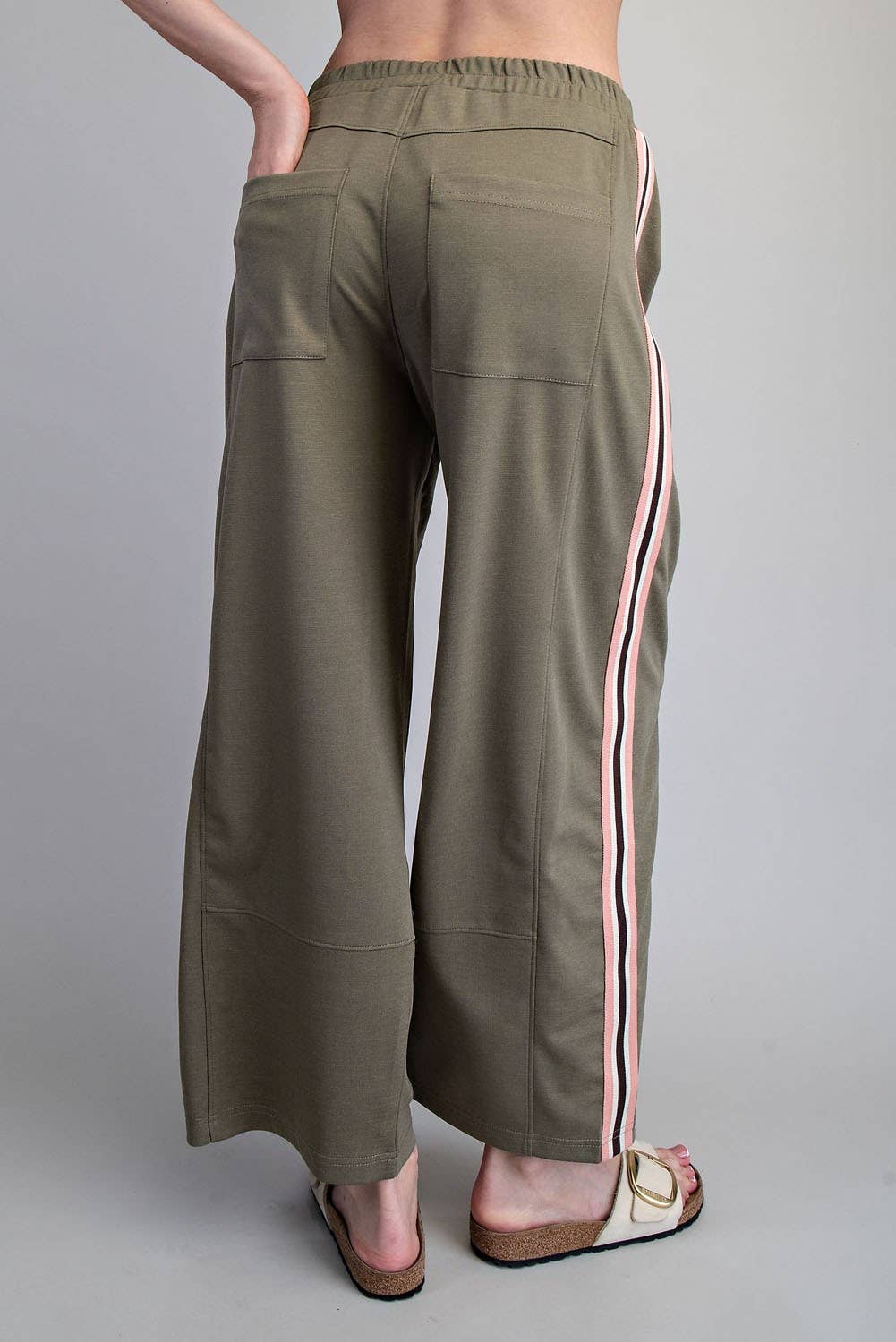 SIDE STRIPE ELASTIC WAIST SPORTY PANTS
