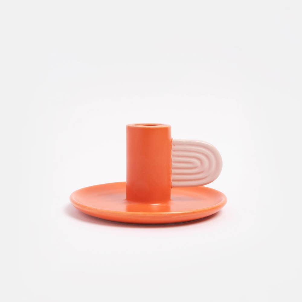 ORANGE/PINK CANDLE HOLDER