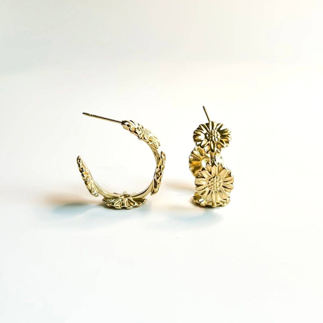 Van Gogh Sunflower Hoop Earrings NC03
