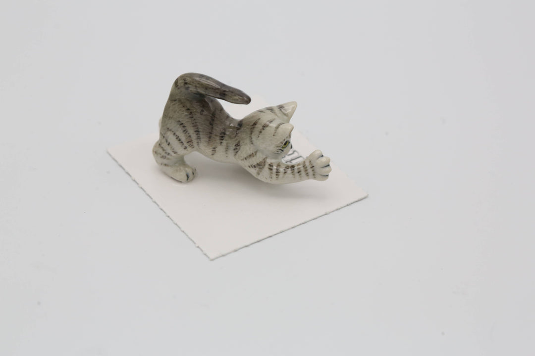 Lily Grey Tiger Kitten Porcelain Miniature