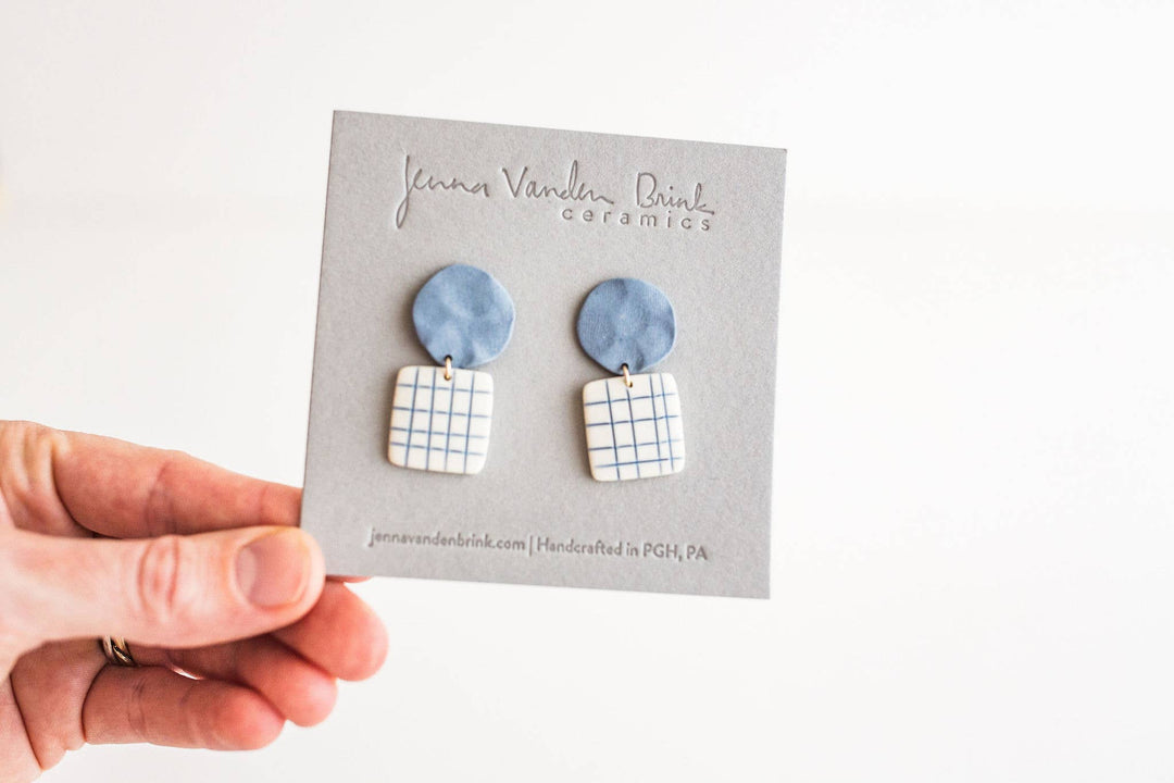 Lattice Earrings - In Thistle J011