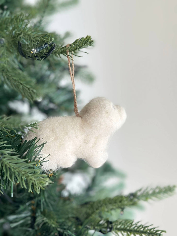 Felt Ornament - White Maltese Dog GN28