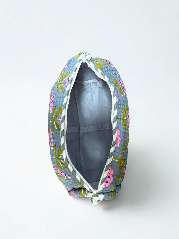 Block Print Vanity Travel Bag ~ Peony DVS22