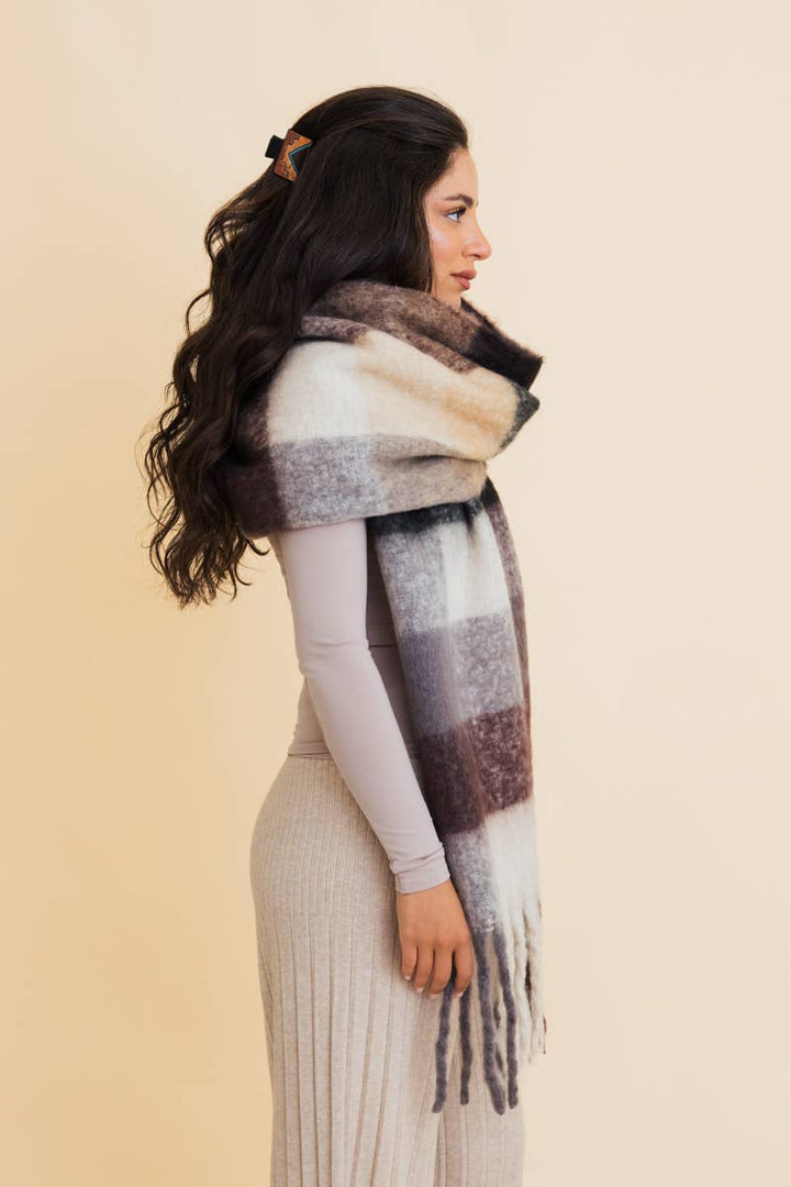 Cozy Breeze Oversized Fringe Scarf - Fall &amp; Winter Essential LT223