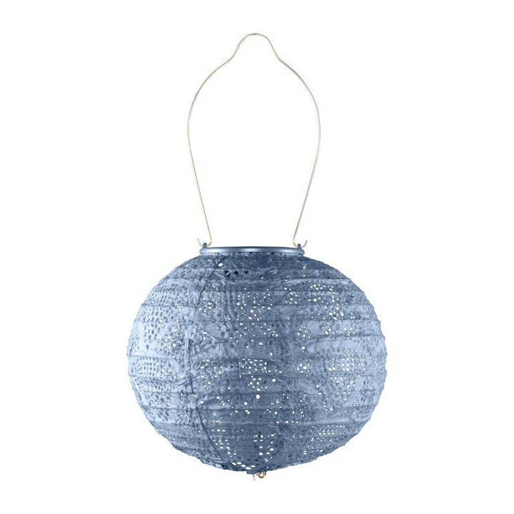 Stella Globe 8" Solar Lantern - Metallic Blue