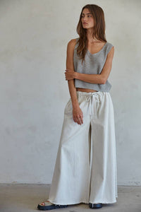 W2010 | Knit Sweater Cotton Acrylic V-Neck Vest Top