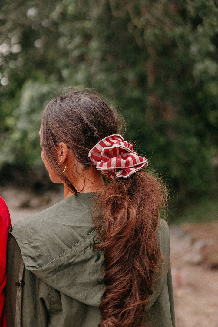 RED DENIM CORSET SCRUNCHIE
