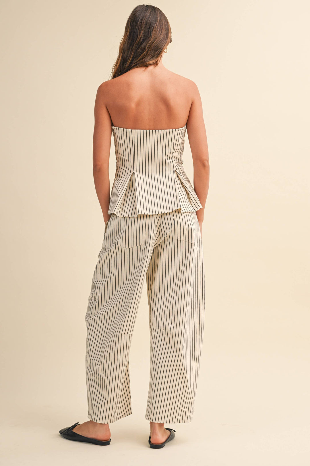 STRIPED BARREL PANTS