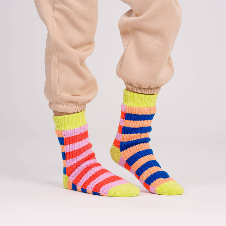 Super Stripe Knit House Socks VR983