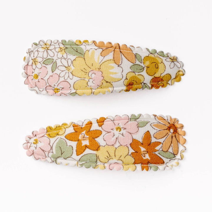 Autumn Floral Fabric Hair Clips FC99