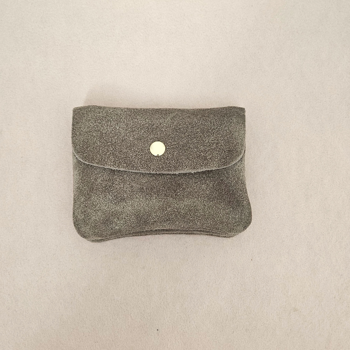 Kangood suede-effect leather coin purse: Amande daim