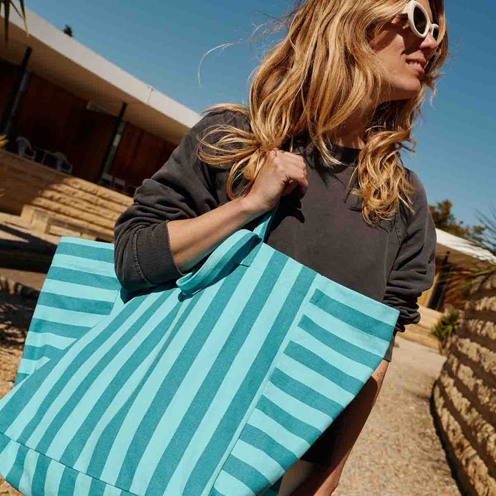ELISA TOTE BAG STRIPES CAPRI / TAHITIAN