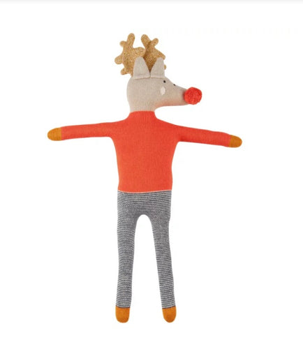 Cotton Knit Stuffed Animal Soft Toy - reindeer SH23