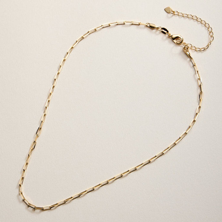 Gold Filled Paperclip Chain Necklace FM997