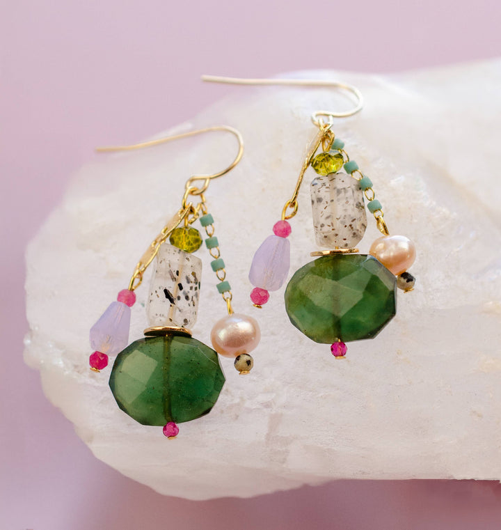 Gemstone Dangle Earrings JM523