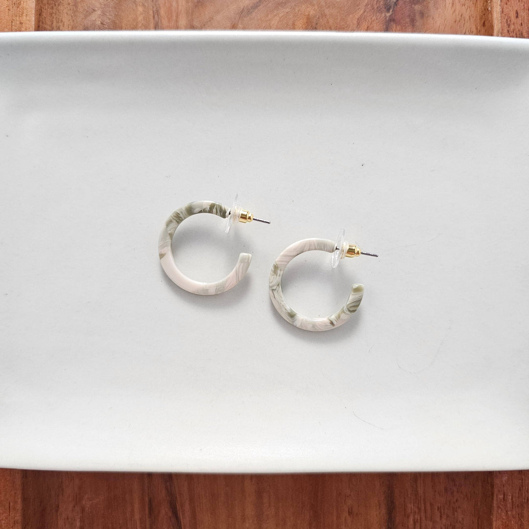 Cam Mini Hoops - Sage // Jewelry, Earrings, Fall SS89