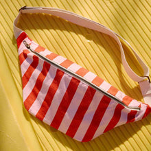 Load image into Gallery viewer, WOMEN BUM BAG STRIPES  TOMATO / CANDY PINK