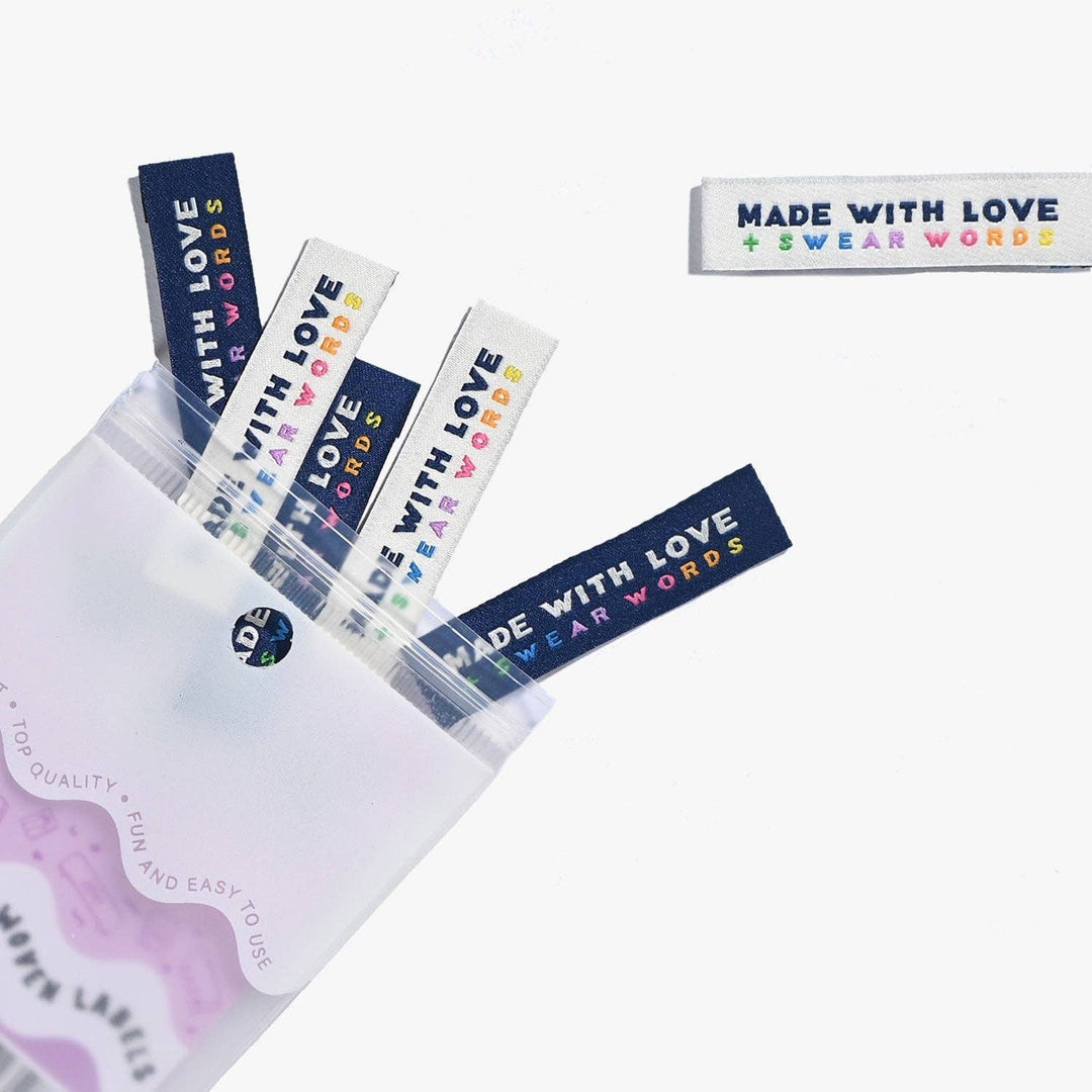 Made with Love &amp; Swear Words Woven Labels | Case of 6 Units