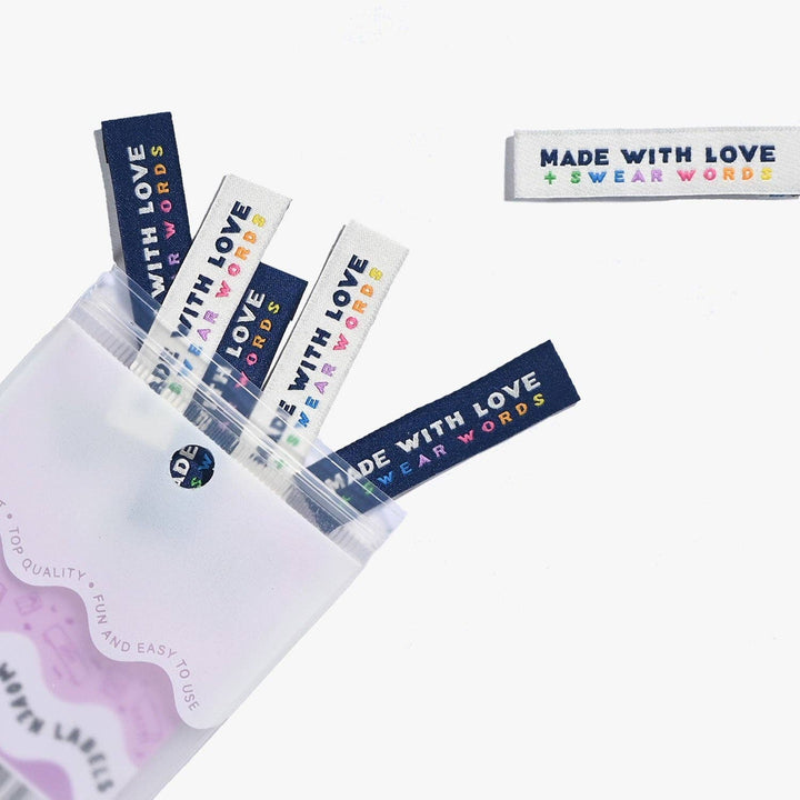 Made with Love &amp; Swear Words Woven Labels | Case of 6 Units