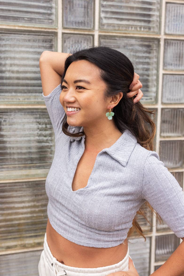 Magnolia Hoops - Sage // Jewelry, Earrings SS232