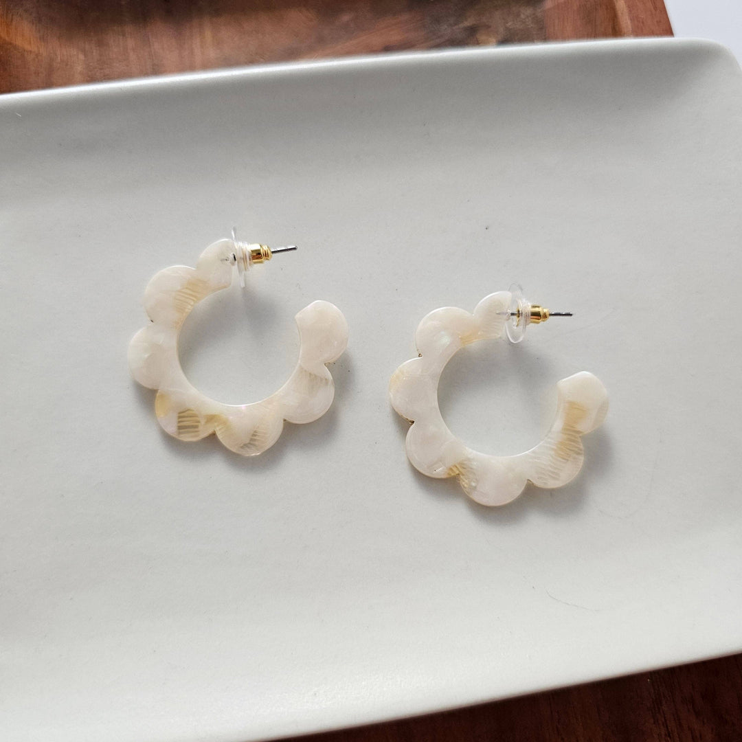 Flora Hoops - Cream // Jewelry, Earrings, Flower SS967