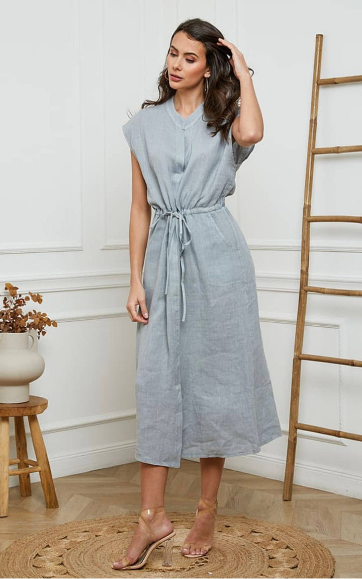Long dresses in 100% Linen LL6085