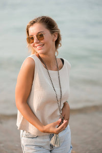 Sleeveless Crinkle Cotton Blouse Top