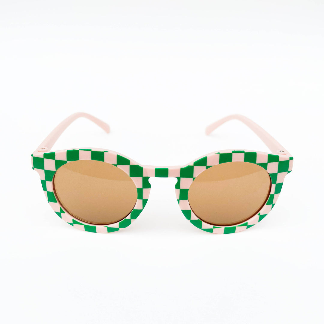 Check Me Out Blush &amp; Green  Kids Toddler Sunglasses