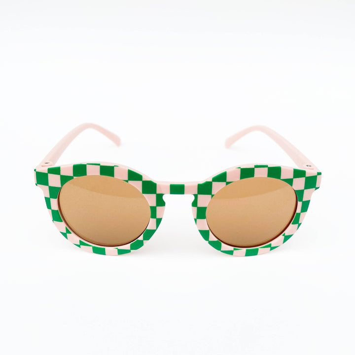 Check Me Out Blush &amp; Green  Kids Toddler Sunglasses