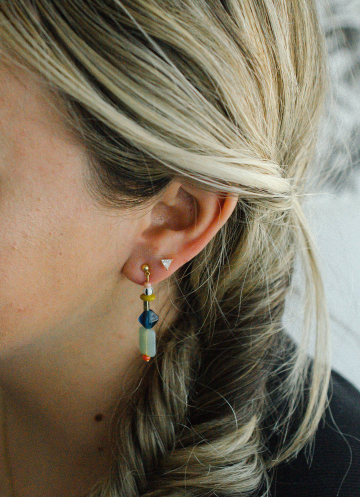 Multicolor beaded dangle earrings JM120