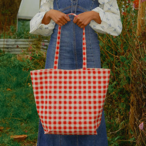 Carryall Tote - Tomato Gingham joyn11
