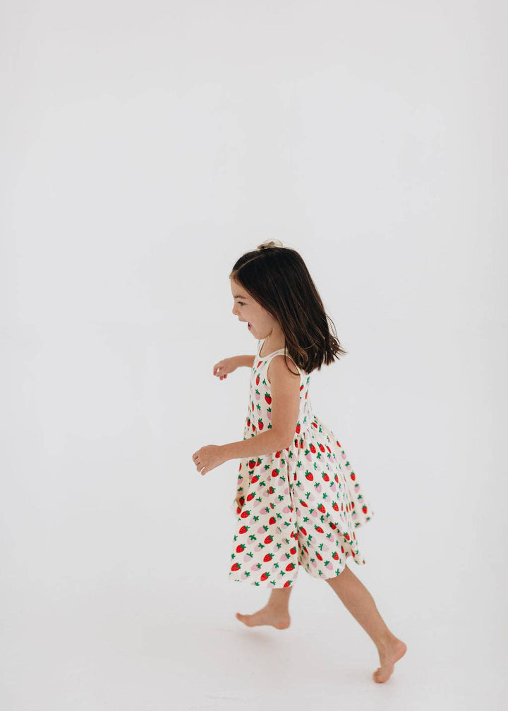 Sleeveless Twirl Dress in Strawberry Blush GAK24