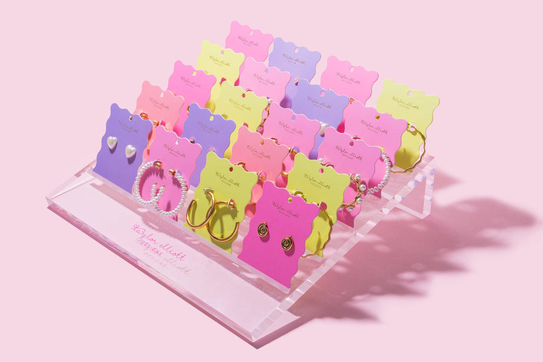 Huggie Earrings - Acrylic Flowers - Laurel - Assorted Colors