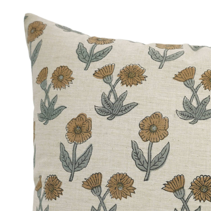 Designer Block Print Linen Blend Pillow Cover - Kirti FB05