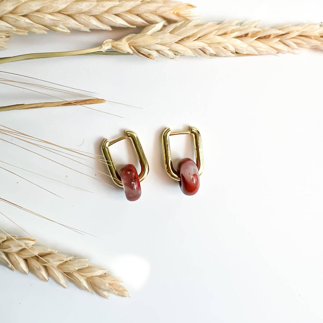 Red Jasper Hoops NC21