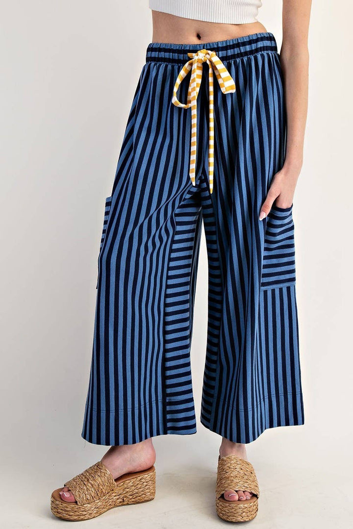 PL7632 - STRIPED SIDE POCKET PANTS