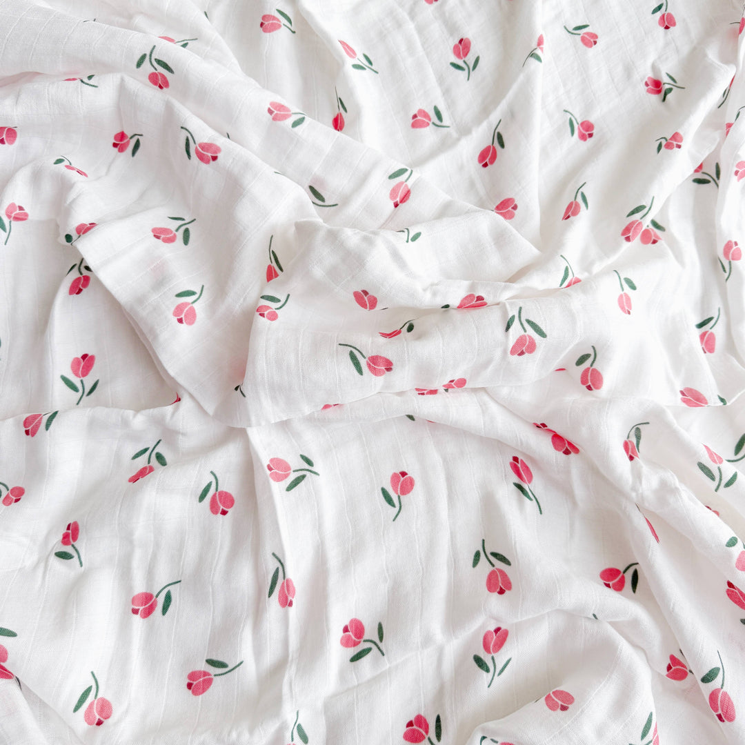 Bamboo Muslin Swaddle Blanket (Tulip) AL23
