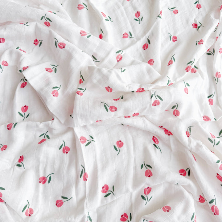 Bamboo Muslin Swaddle Blanket (Tulip) AL23