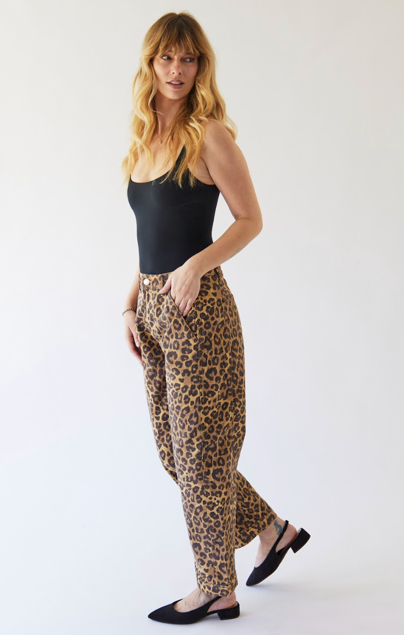 LEOPARD TWILL BARREL PANT PBA25