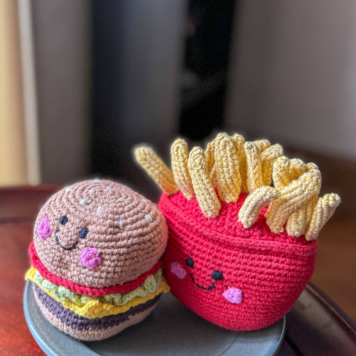 Handmade French Fries Baby Rattle –Organic Cotton Soft Toy