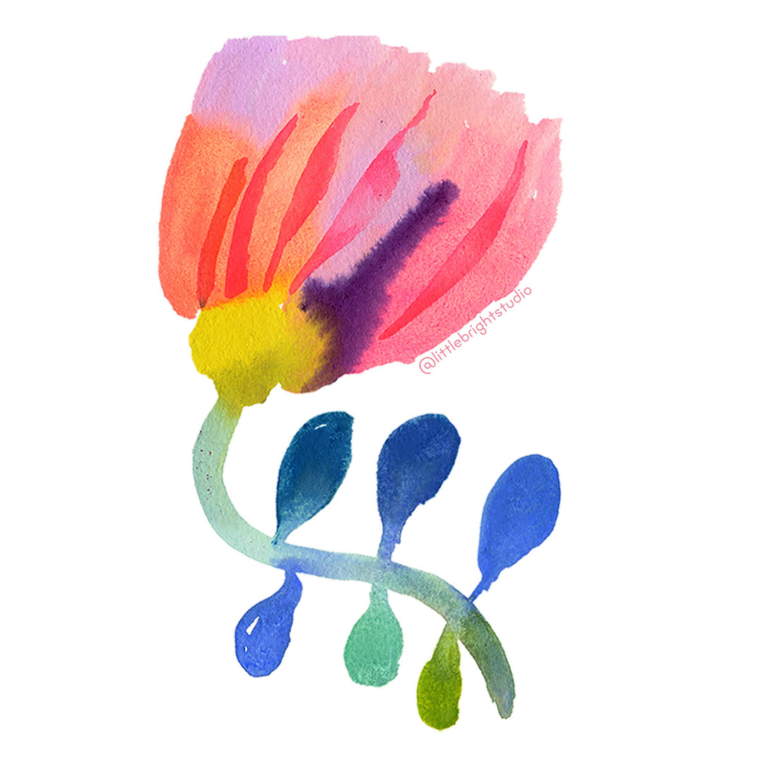 Vinyl Waterproof Flower Sticker LB1