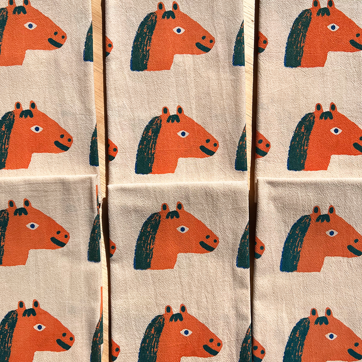 Horse Cotton Tea Towel NICE3