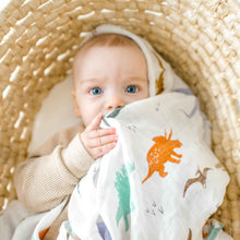 Load image into Gallery viewer, Bamboo Muslin Swaddle - Dinosaurs