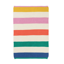 Load image into Gallery viewer, Cotton Knit Stroller/Pram Baby Blanket: Striped Rainbow