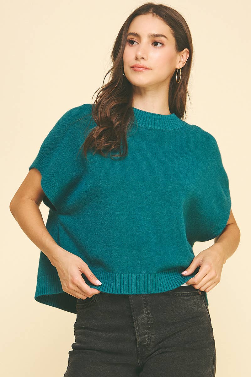 DROPPED SHOULDER SWEATER TOP - 4739W