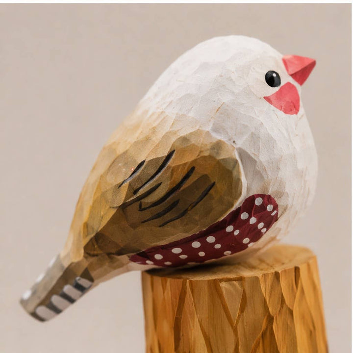 Hand-Painted Carved Wood Bird Figurine