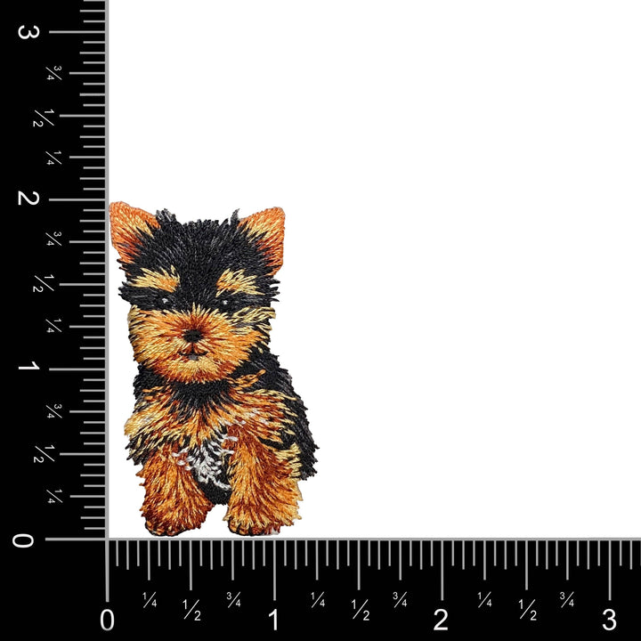 Teacup Yorkie Puppy Dog Embroidered Iron on Patch IR