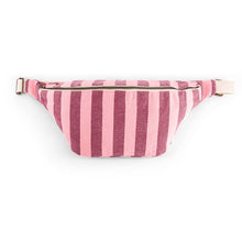 Load image into Gallery viewer, WOMEN BUM BAG STRIPES BURGUNDY /FLAMINGO PINK