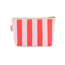 Load image into Gallery viewer, POUCH SOFIA STRIPES  TOMATO / CANDY PINK