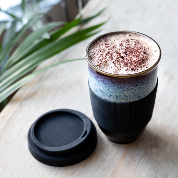 Monsoon Ceramic Mug – 12oz Reusable Cup with Lid NV87